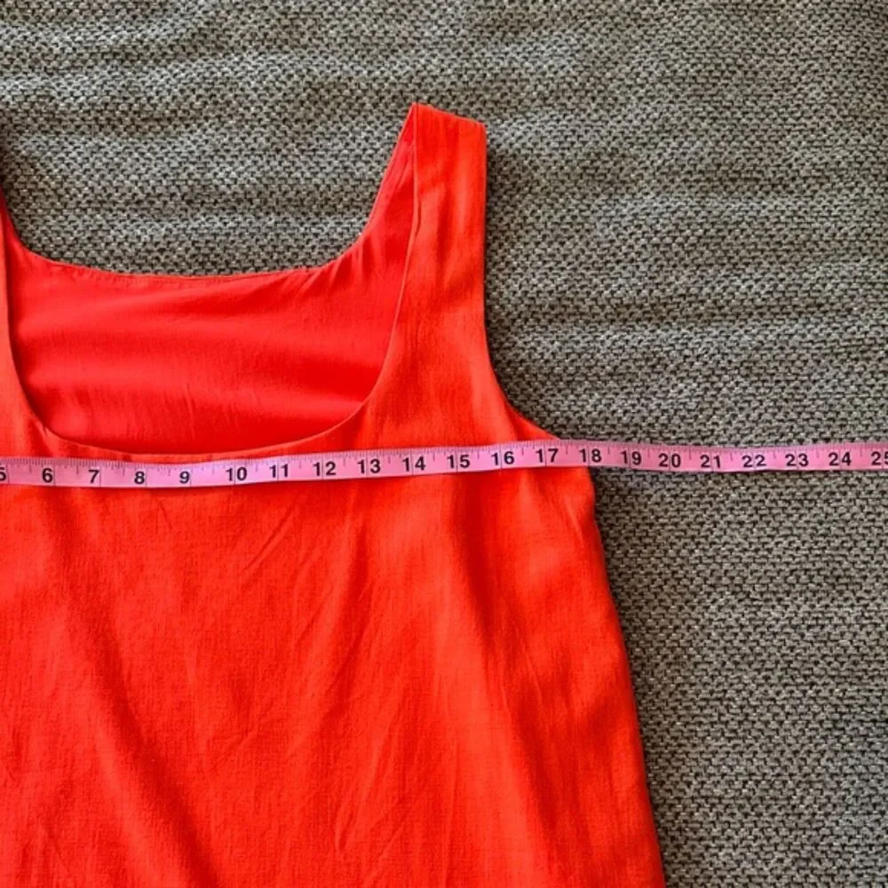 Kate Spade for Target Vibrant Scalloped Linen Dress Size Sm Oversized NWT Orange